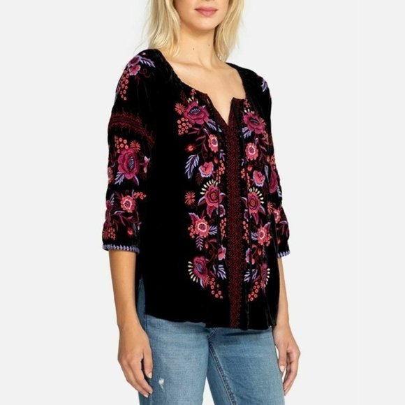 *SOLD* Johnny Was Marcella Velvet Blouse NWOT • Small - Picture 2 of 5
